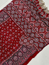 Ajrakh Mirror Saree with Real Mirror Work