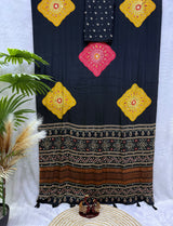 Japan Satin Saree with Real Mirror Work