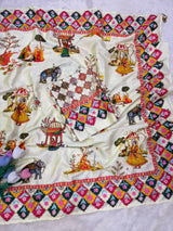 Natural Crepe Saree, Rajasthani Theme
