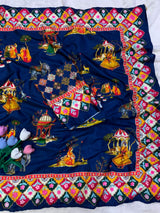 Natural Crepe Saree, Rajasthani Theme