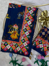 Natural Crepe Saree, Rajasthani Theme