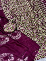 Ajrakh Mirror Work Saree