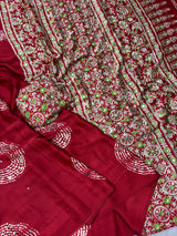 Ajrakh Mirror Work Saree