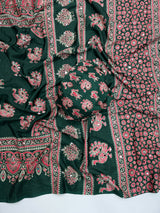 Ajrakh Mirror Saree with Mirror Patta