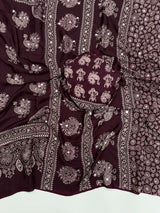 Ajrakh Mirror Saree with Mirror Patta