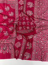 Ajrakh Mirror Saree with Mirror Patta