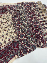 Ajrakh Mirror Saree with Real Mirror Work