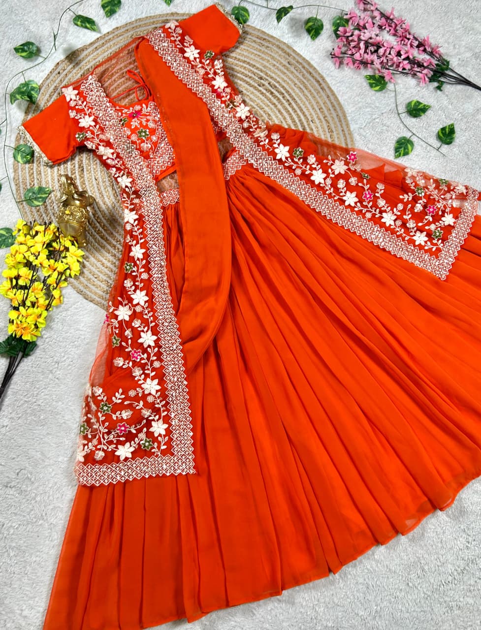 1 Minute Half Saree with Coat