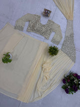 1 Minute Ready To Wear Saree - Premium Faux Georgette