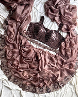 1 Minute Ready To Wear Saree - Premium Space Silk