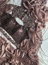 1 Minute Ready To Wear Saree - Premium Space Silk