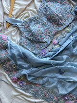 1 Minute Ready To Wear Saree - Space Silk