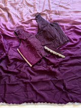 1 Minute Saree - Soft Pedding Chinon with Zardoshi Border
