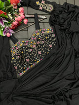 1 Minute Saree - Heavy Satin with Jalpari Jacket