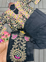 1 Minute Saree - Heavy Satin with Jalpari Jacket