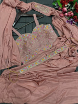 1 Minute Saree - Heavy Satin with Jalpari Jacket