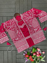 1 Minute Saree Ready To Wear with Full Coat - Heavy Rangoli