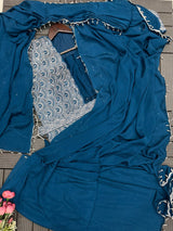 1 Minute Saree - Heavy Chinon with Fancy Moti Lace