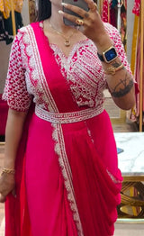 1 Min Saree - Heavy Chinon