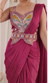 1 Minute Sarees - Heavy Chinon