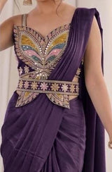 1 Minute Sarees - Heavy Chinon
