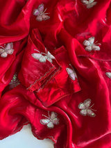 Space Silk Saree With Fancy Bead butterfly