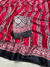 AJRAKH MIRROR saree