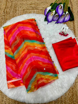 Multi colour tabi silk with real mirror