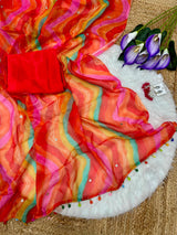 Multi colour tabi silk with real mirror