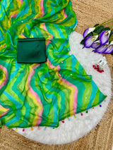 Multi colour tabi silk with real mirror