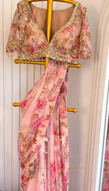 Tabby silk with digital theamwith real mirror work&nbsp;