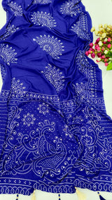 AJRAKH MIRROR saree with mirror all over