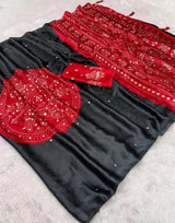 Pure gaji silk saree with real mirror