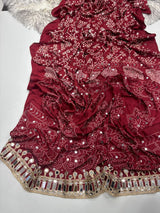 AJRAKH MIRROR saree with 2000+ mirror all over sareeWith running blouse