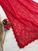 Georgette Handwork saree with beads work all over saree