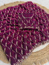 Premium space silk saree with beautiful hand work 1st Edition sarees