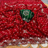 Pure space silk with bandini design beautifully designed with handwork&nbsp;