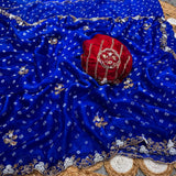 Pure space silk with bandini design beautifully designed with handwork&nbsp;