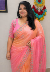 Space silk saree with handwork premium quality&nbsp;