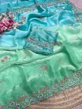 Space silk saree with handwork premium quality&nbsp;