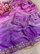 Space silk saree with handwork premium quality&nbsp;