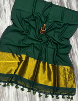 Mul cotton zari pallu