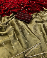Space silk satin 2 shade sarees