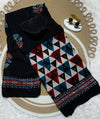 Ajrak sarees with mirror work