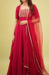 Space silk crush gown