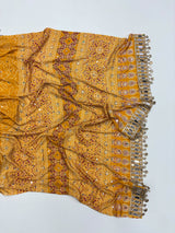 Ajrak mirror work sarees