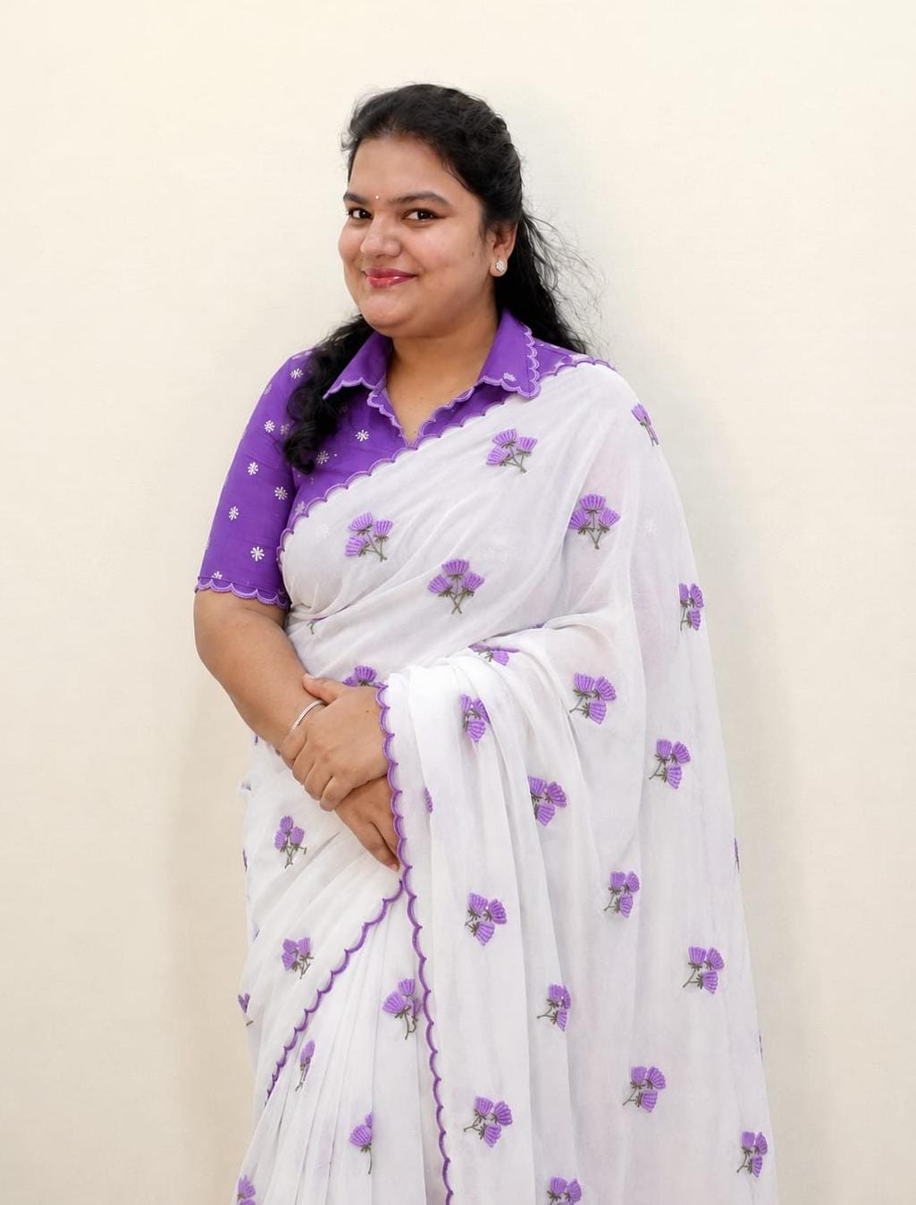 Georgette Saree with embroidery work