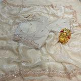Space silk saree with stitched blouse