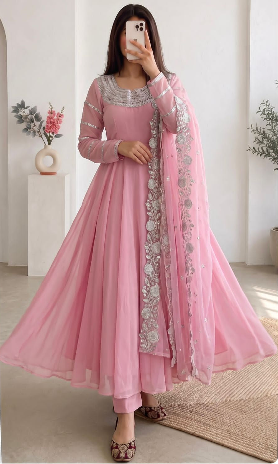 Fox Georgette dress with sequin work