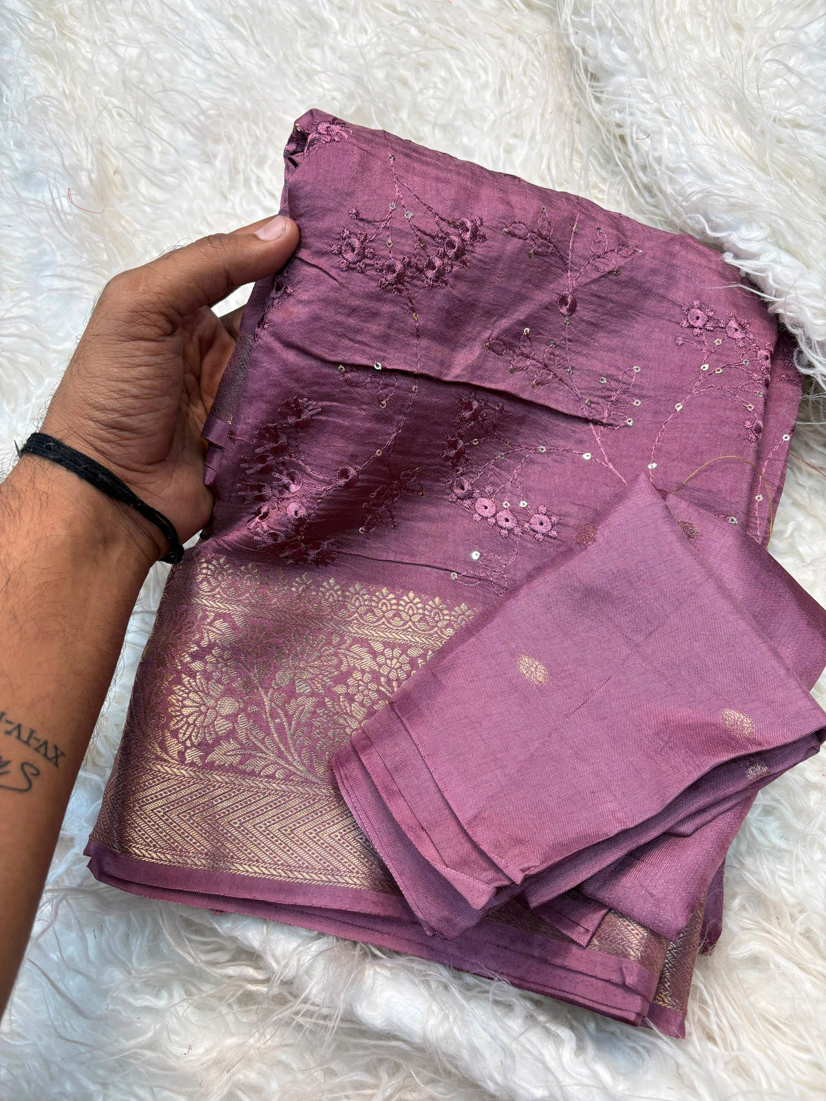 Dola sarees with embroidery work